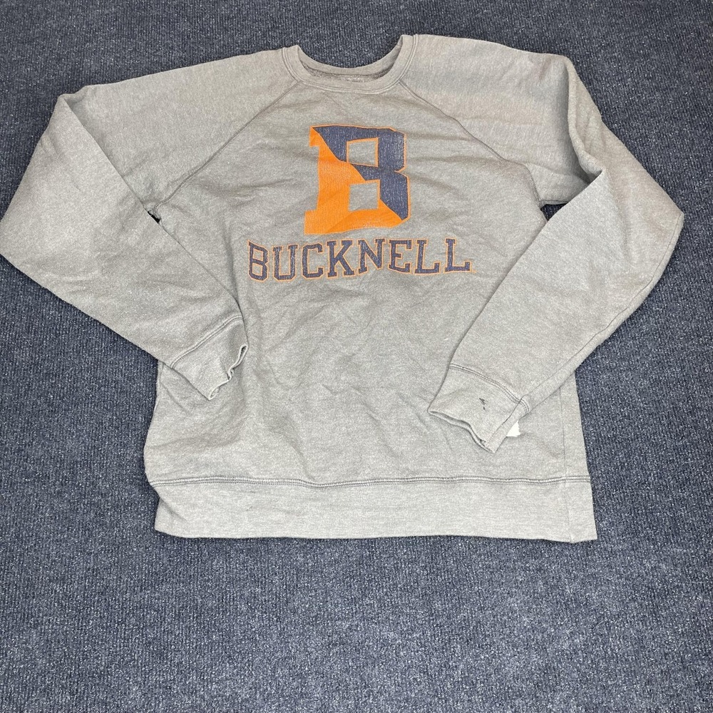 Bucknell Bison‎ Sweatshirt Mens Small Gray NCAA College Retro Brand Crewneck